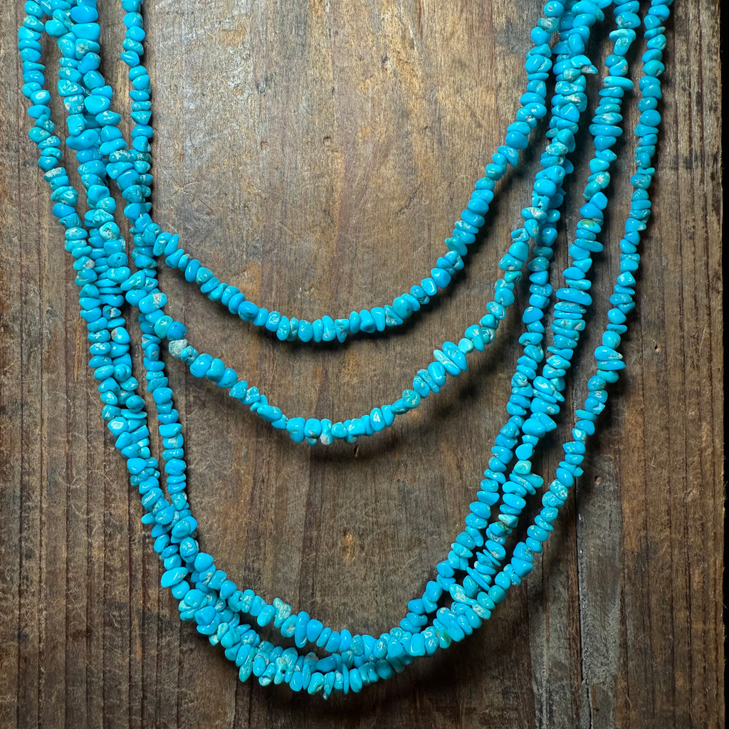 18 inch Blue Chunky Genuine Necklace1