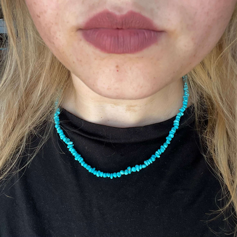 18 inch Blue Chunky Genuine Necklace5