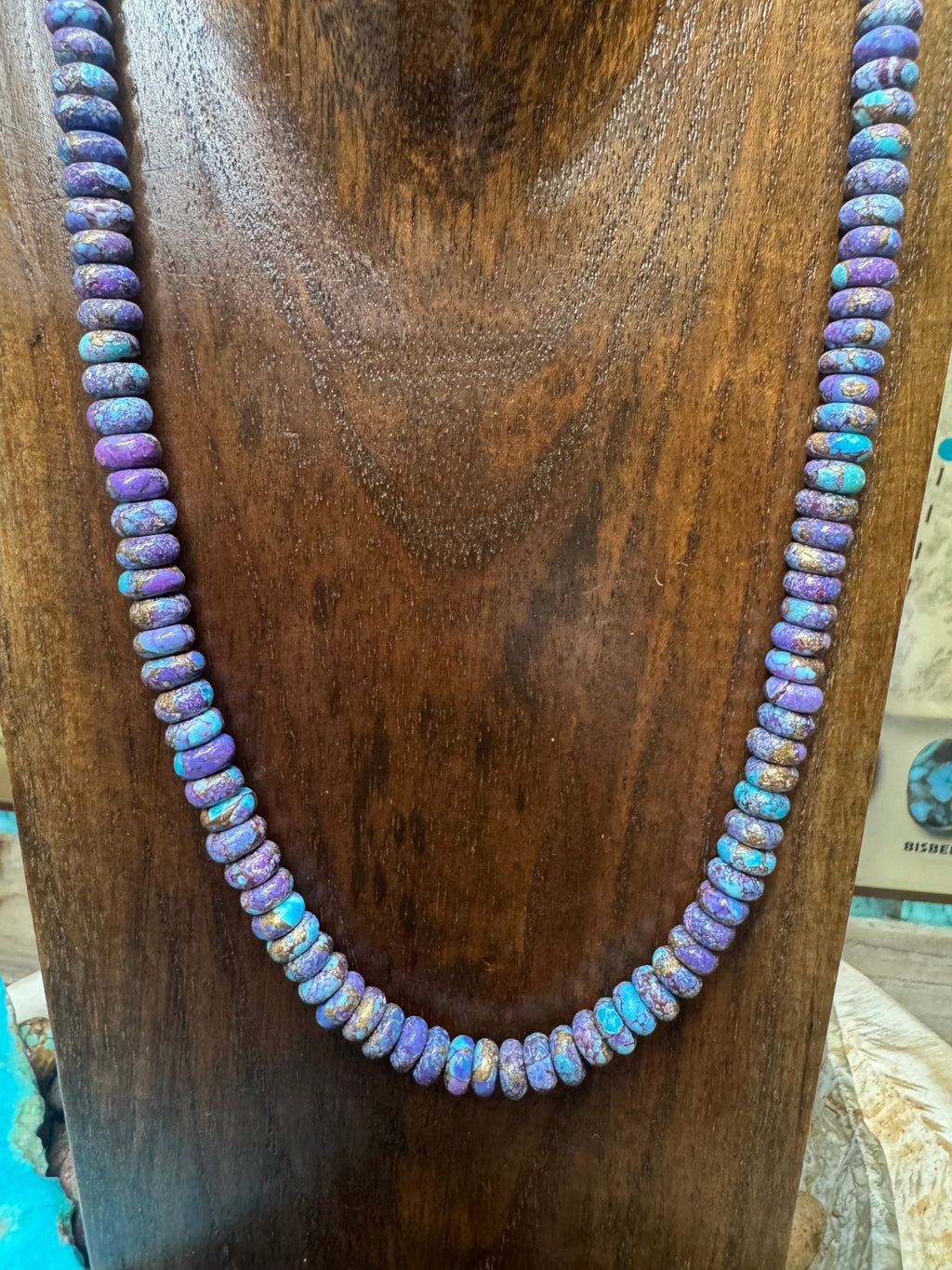 19 inch Purple Mojave Rondelle Genuine Necklace - Country Lace Boutique