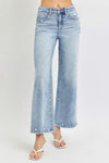 RISEN Lightwash High Rise Crop Wide Leg Jeans