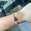 8 Inch Dainty Triangle Purple Spiny Genuine Bracelet.