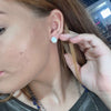 Oval Opal Post Stud Genuine Earring.