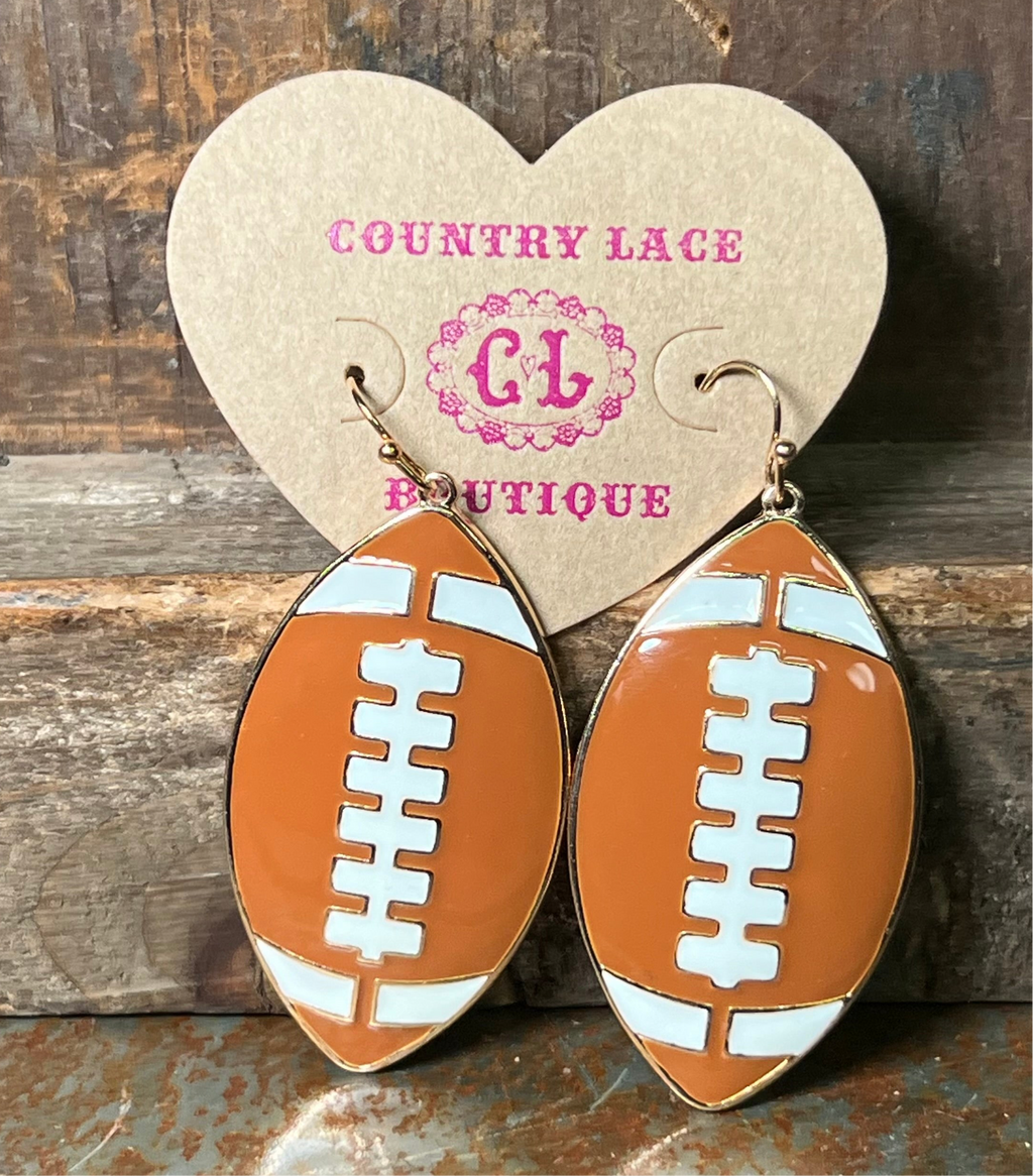 Football Dangle French Hook Gold Fashion Earrings