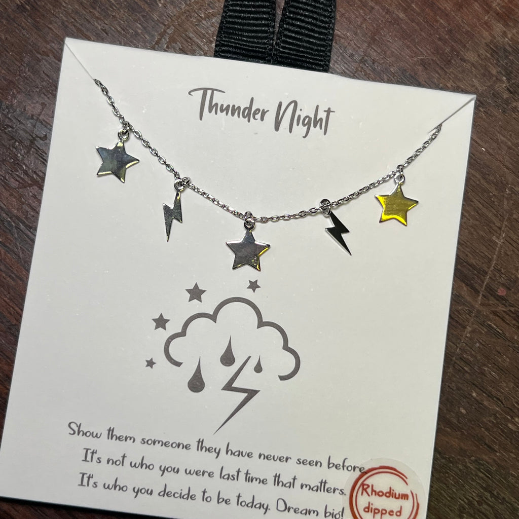 Silver Thunder Night Fashion Necklace
