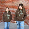 Brown & Mint Fast Talker Hoodie Sweatshirt.