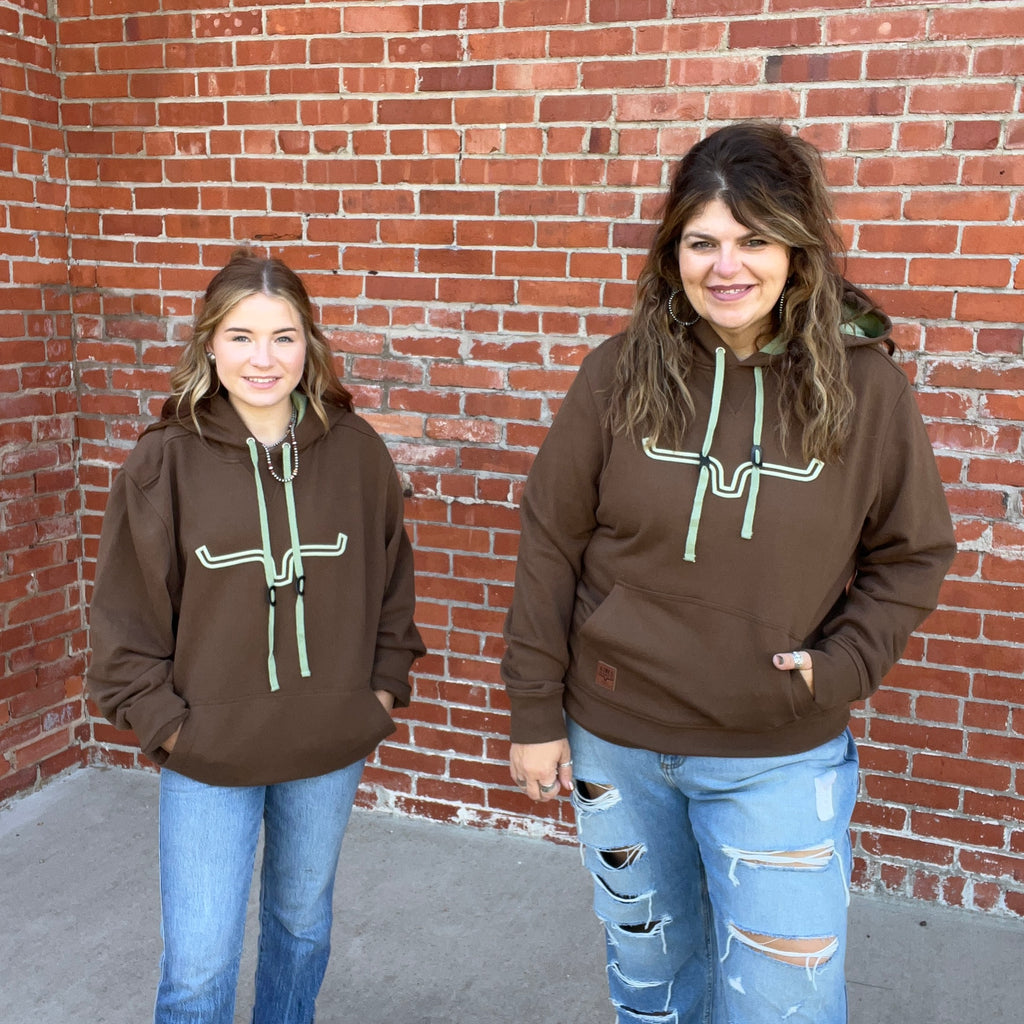 Brown & Mint Fast Talker Hoodie Sweatshirt.