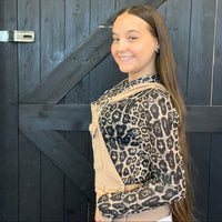 mesh leopard print top 