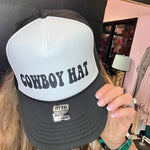 "Cowboy Hat" Black and White Cap