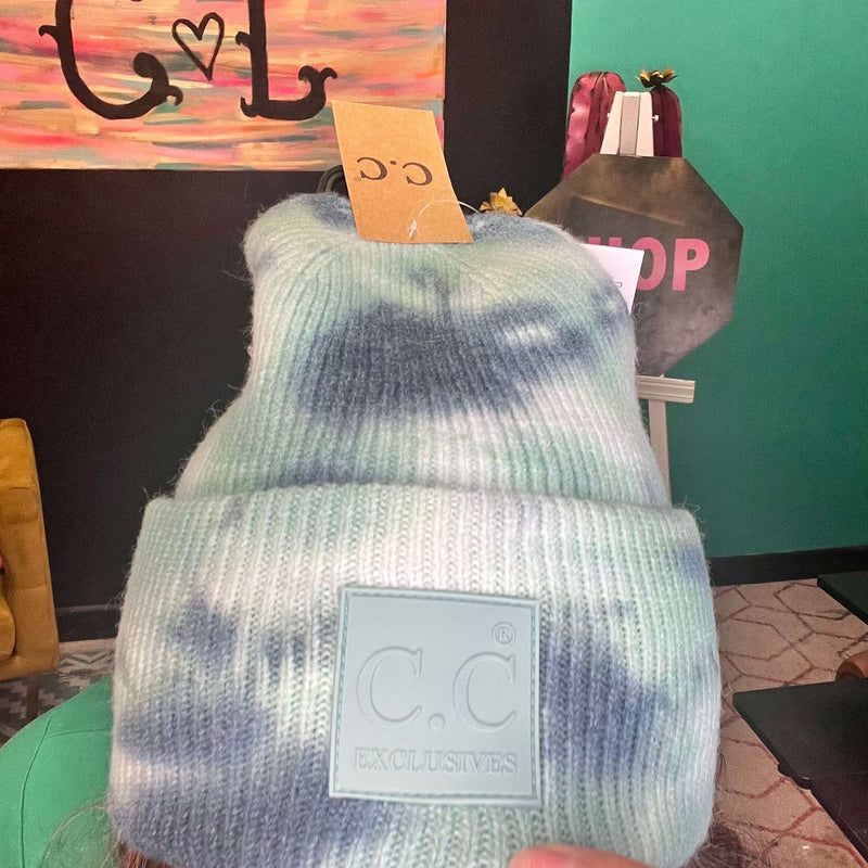 Turquoise Tie Dye CC Beanie