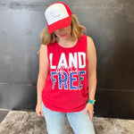 Land of the FREE Red Tank Top