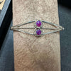 2 Stone Purple Opal Cuff Sterling Silver Bracelet - Country Lace Boutique
