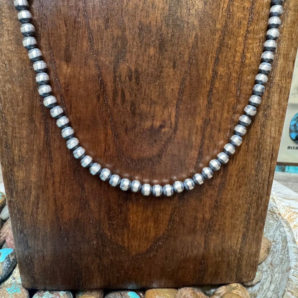 20 inch 5mm Navajo Pearl Sterling Silver Necklace - Country Lace Boutique