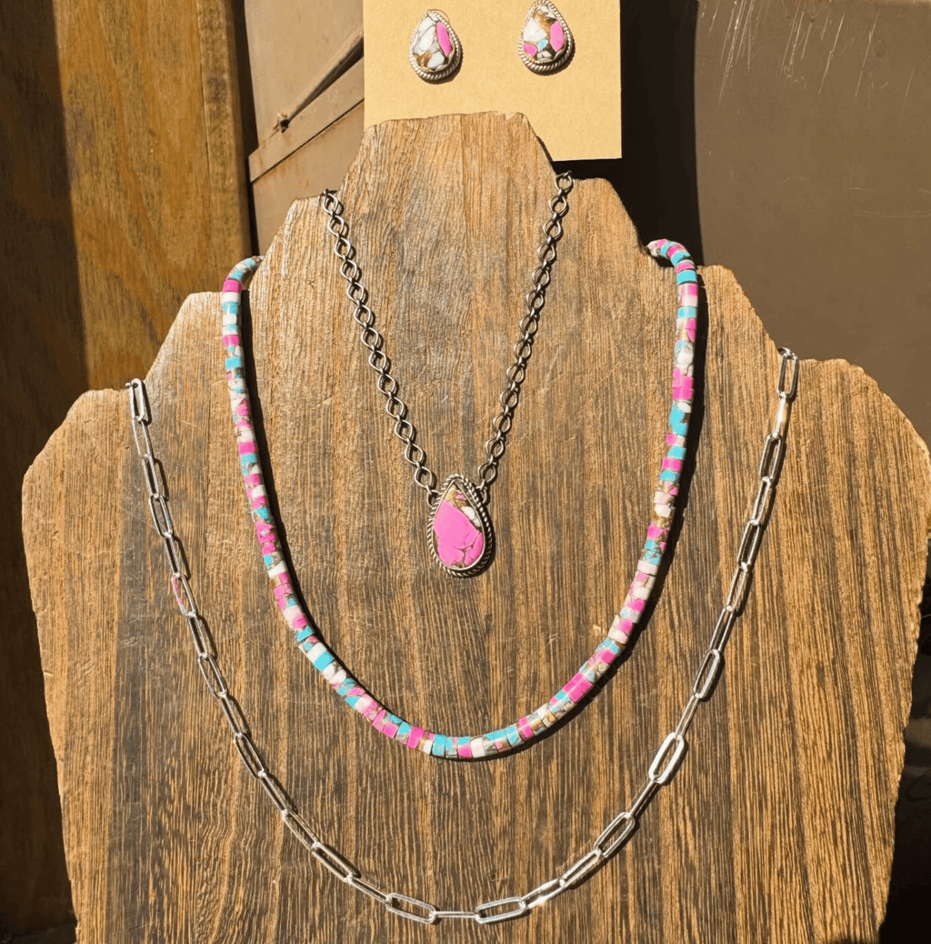 Cotton Candy Teardrop Stud Sterling Silver Earring - Country Lace Boutique