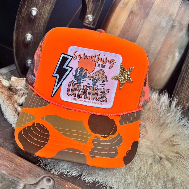 Something in The Orange Camo & Orange Custom Trucker Hat