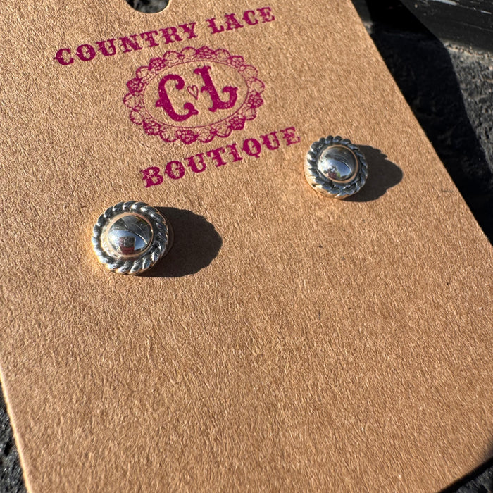 Round Sterling Silver Ball Stud Earring