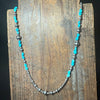 20 inch 3, 4, 5, 6mm Navajo Pearl w/ Turquoise Patterned Genuine Necklace1