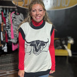 LASSO THE LONGHORN Vest Sweater