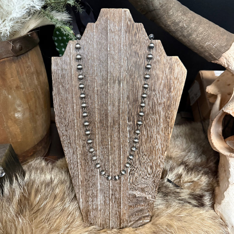 22 inch 8mm Contemporary Navajo Pearl Sterling Silver Necklace - Country Lace Boutique