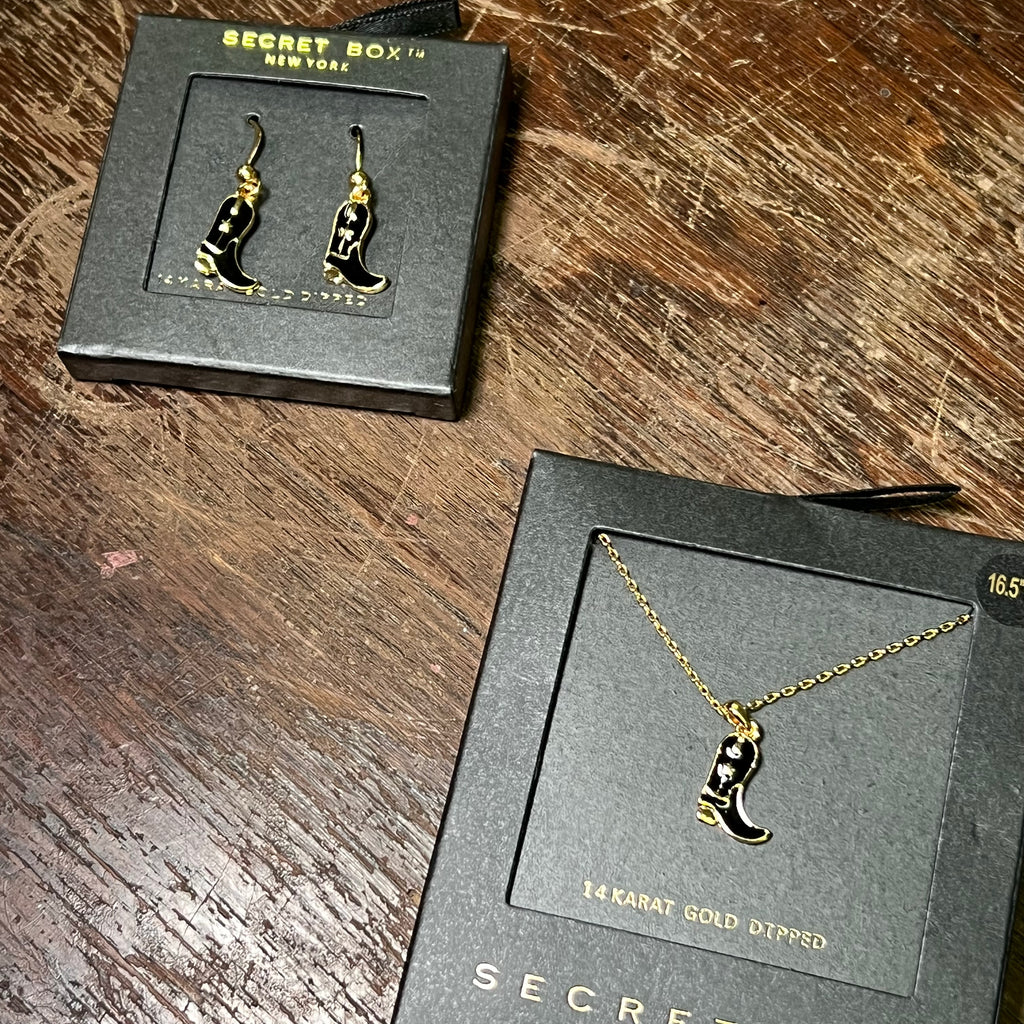 Dainty Black Boot French Hook Fashion Earrings