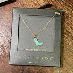 Dainty Turquoise Boot Gold Fashion Necklace