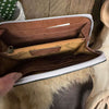 Silver Tooled Zipper wallet with Wrislet