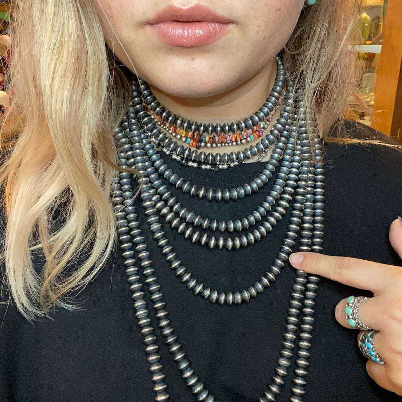 24 inch 9mm Sterling Silver Saucer Necklace - Country Lace Boutique