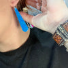 Blue Slab Dangle French Hook Genuine Earring