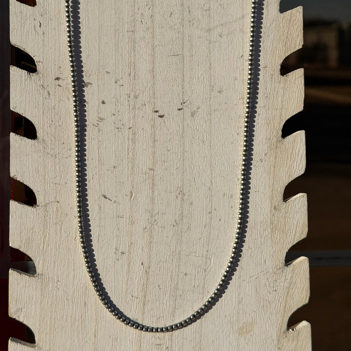 26 inch 3mm Sterling Silver Navajo Pearl Necklace - Country Lace Boutique