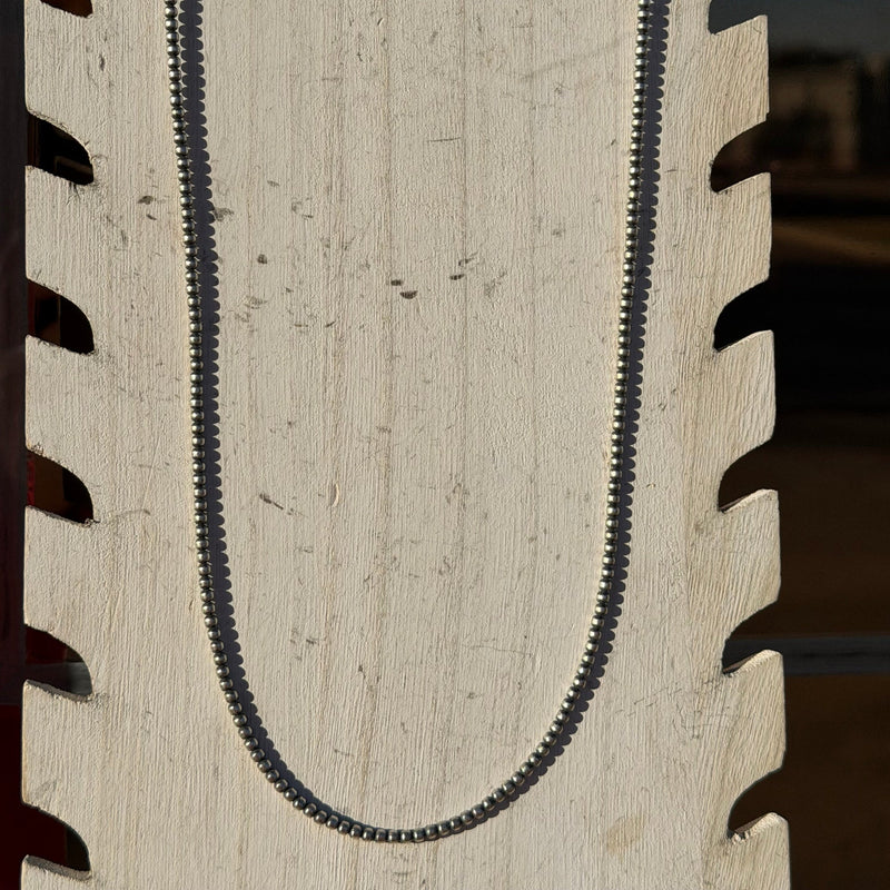 26 inch 3mm Sterling Silver Navajo Pearl Necklace - Country Lace Boutique