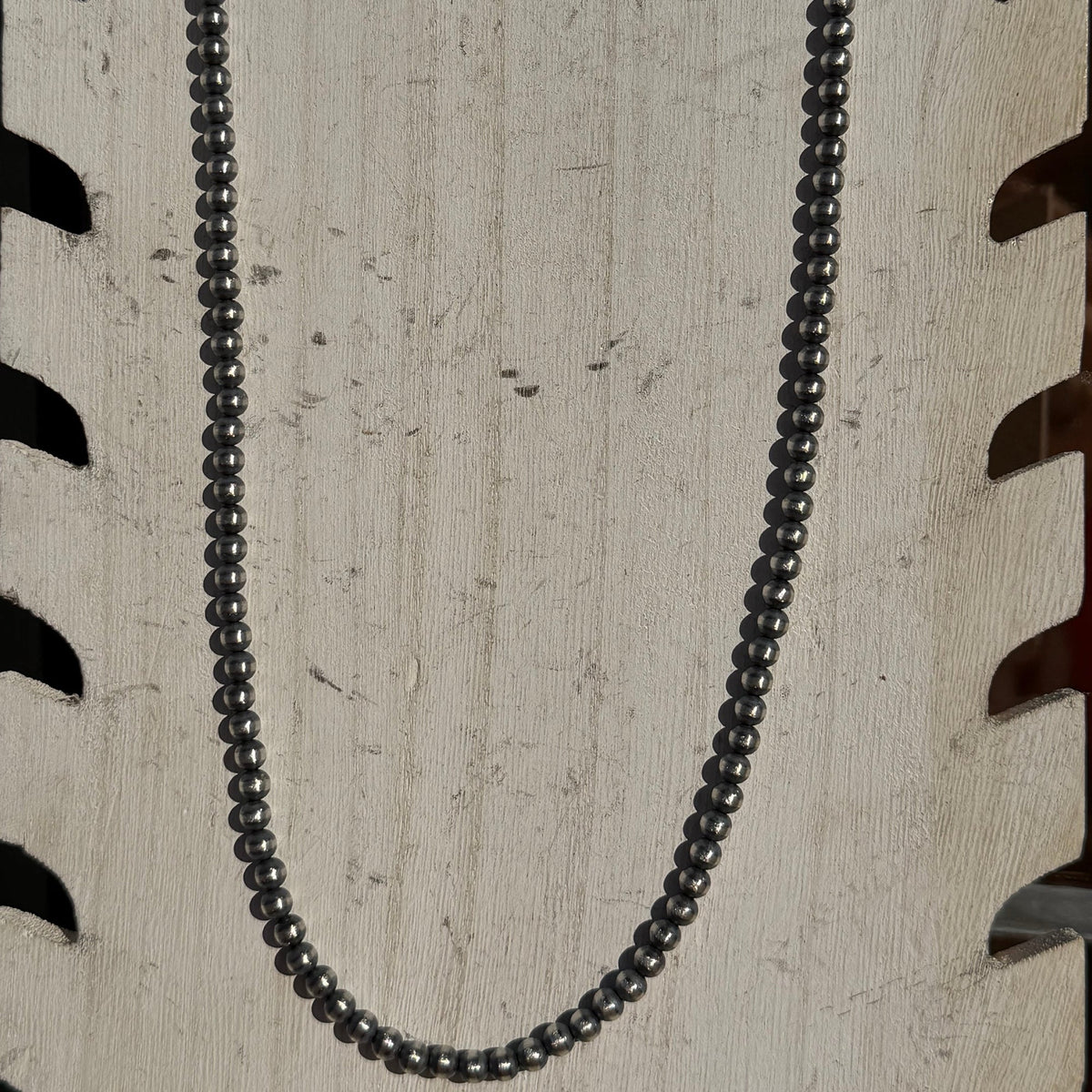 26 inch 5mm Navajo Pearl Sterling Silver Necklace - Country Lace Boutique