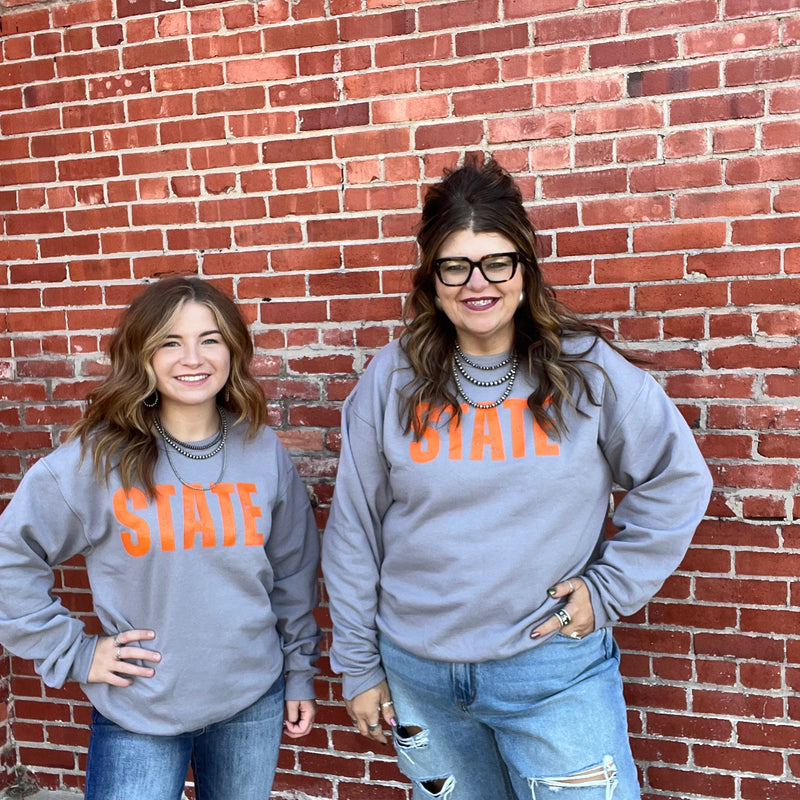 Orange Rock Grey STATE Sweatshirt.