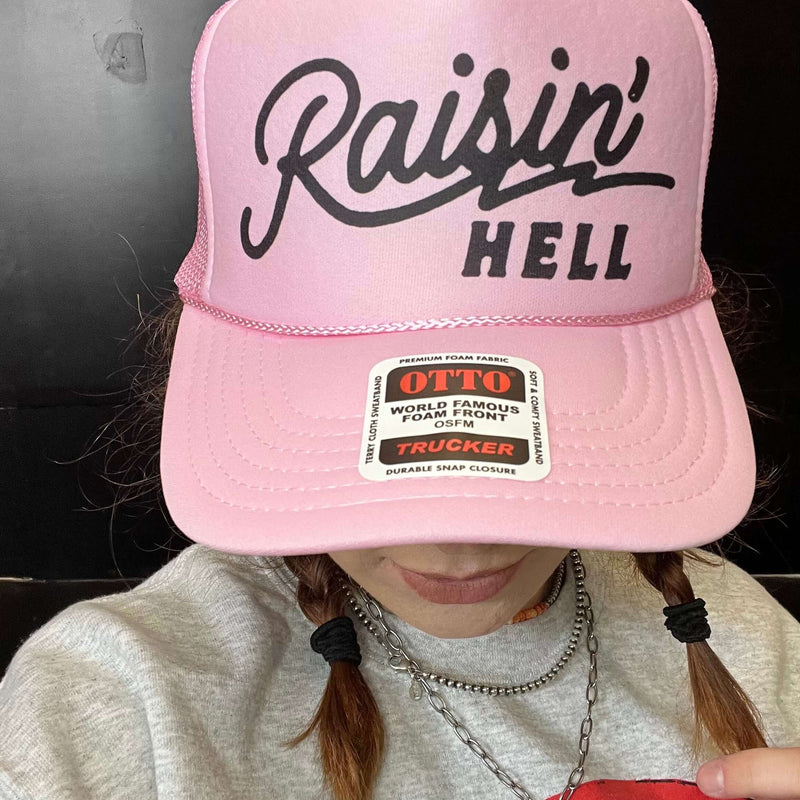 Raisin Hell Pink Trucker Hat