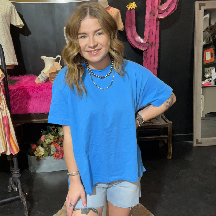 Dab Blue Hi Lo T Shirt