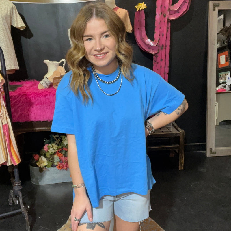 Dab Blue Hi Lo T Shirt