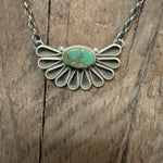 Turquoise Fan Chain Link Genuine Necklace