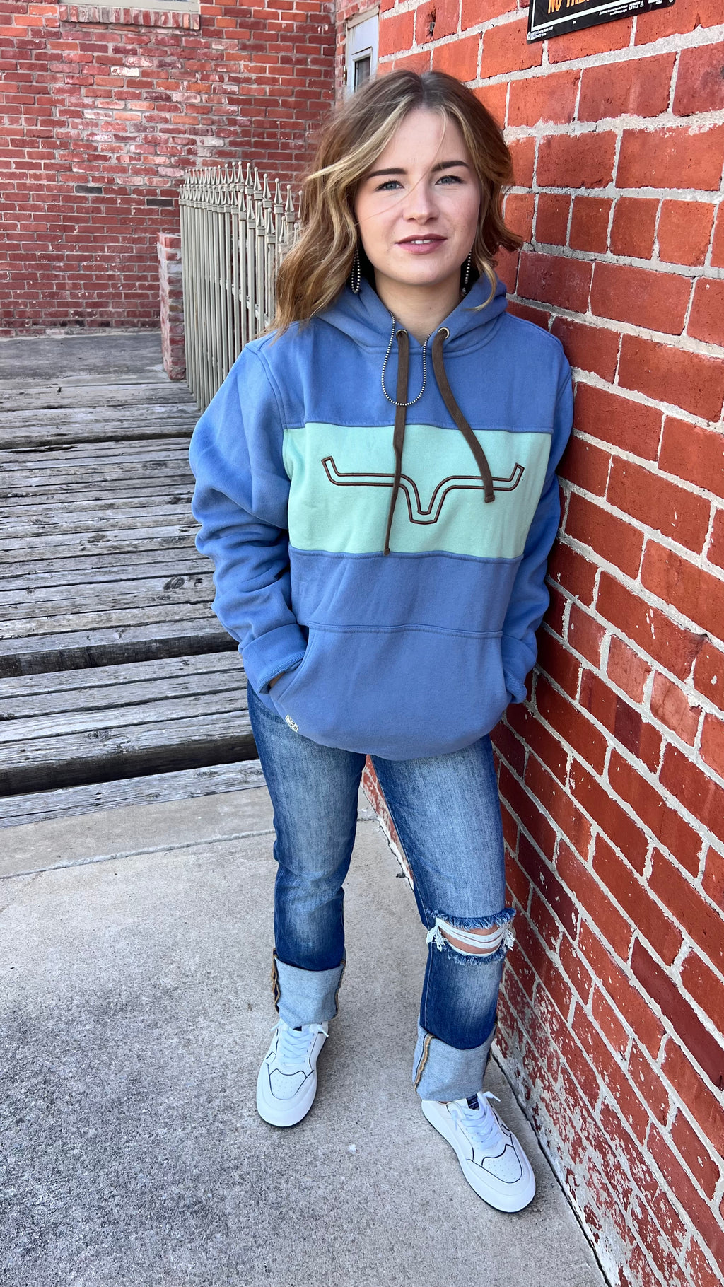 Kimes Ripon Slate Blue Hoodie Sweatshirt