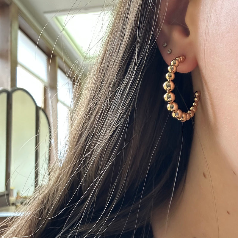 Ball Hoop Gold Hoop Fashion Earrings