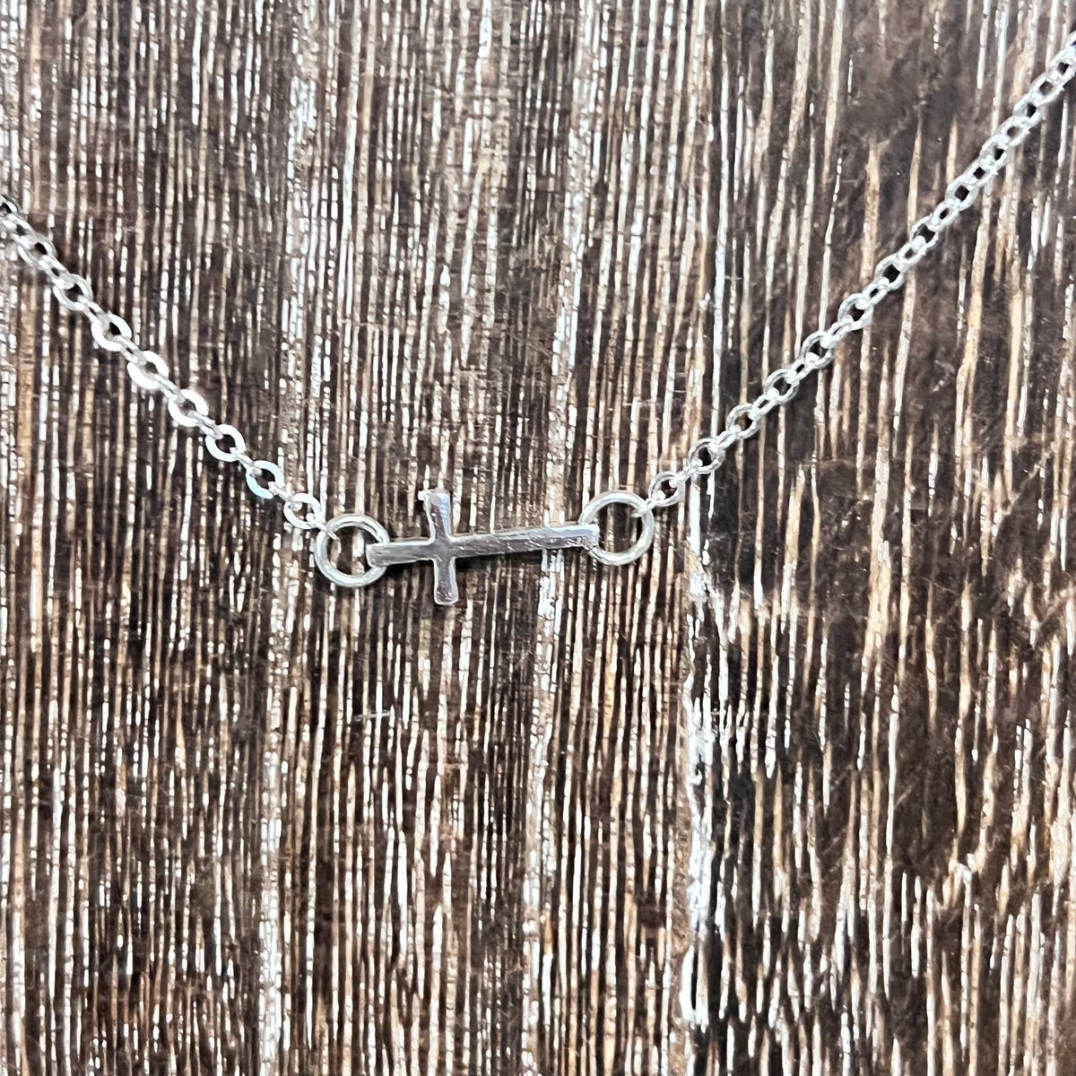 16 Inch Cross Sterling Silver Necklace W/ 2 inch extender