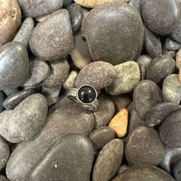 Black Onyx with Braided Band Sterling Silver Ring