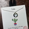 Dainty Cactus Silver Fashion Necklace