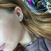 Tiny Turquoise Cluster Post Stud Genuine Earring