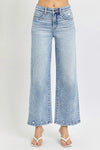 RISEN Lightwash High Rise Crop Wide Leg Jeans