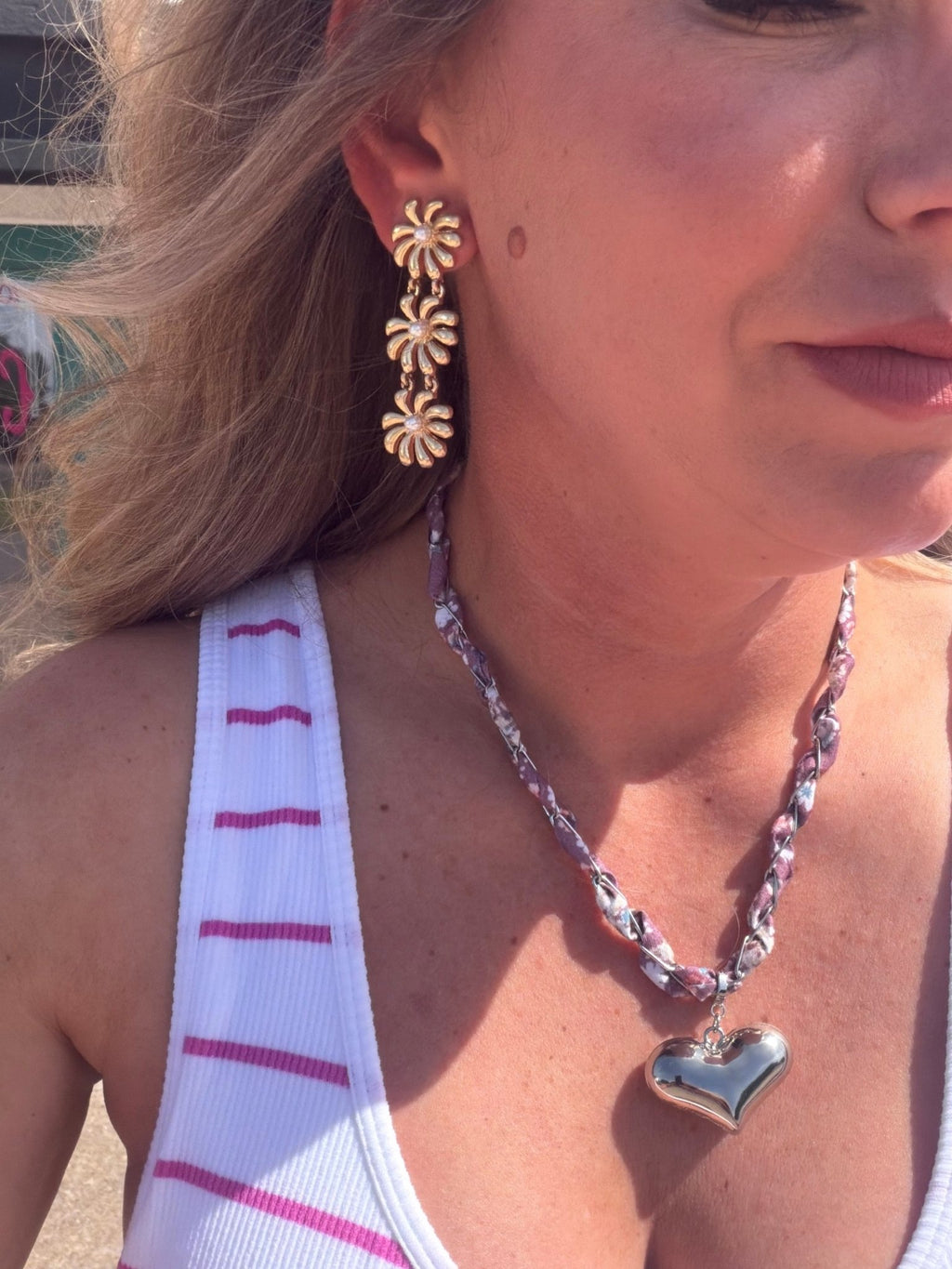 3 Flower Gold Earrings - Country Lace Boutique