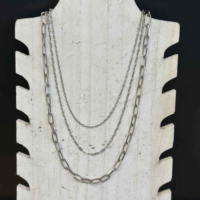 3 Piece Silver Fashion Necklace - Country Lace Boutique