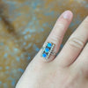 3 Stone Blue Opal Vertical Sterling Silver Sterling Silver Ring - Country Lace Boutique