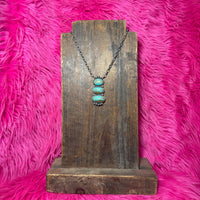 3 Stone Green Drop Sterling Silver 18 inch Necklace - Country Lace Boutique