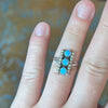 3 Stone Light Blue Opal Vertical Sterling Silver Ring - Country Lace Boutique
