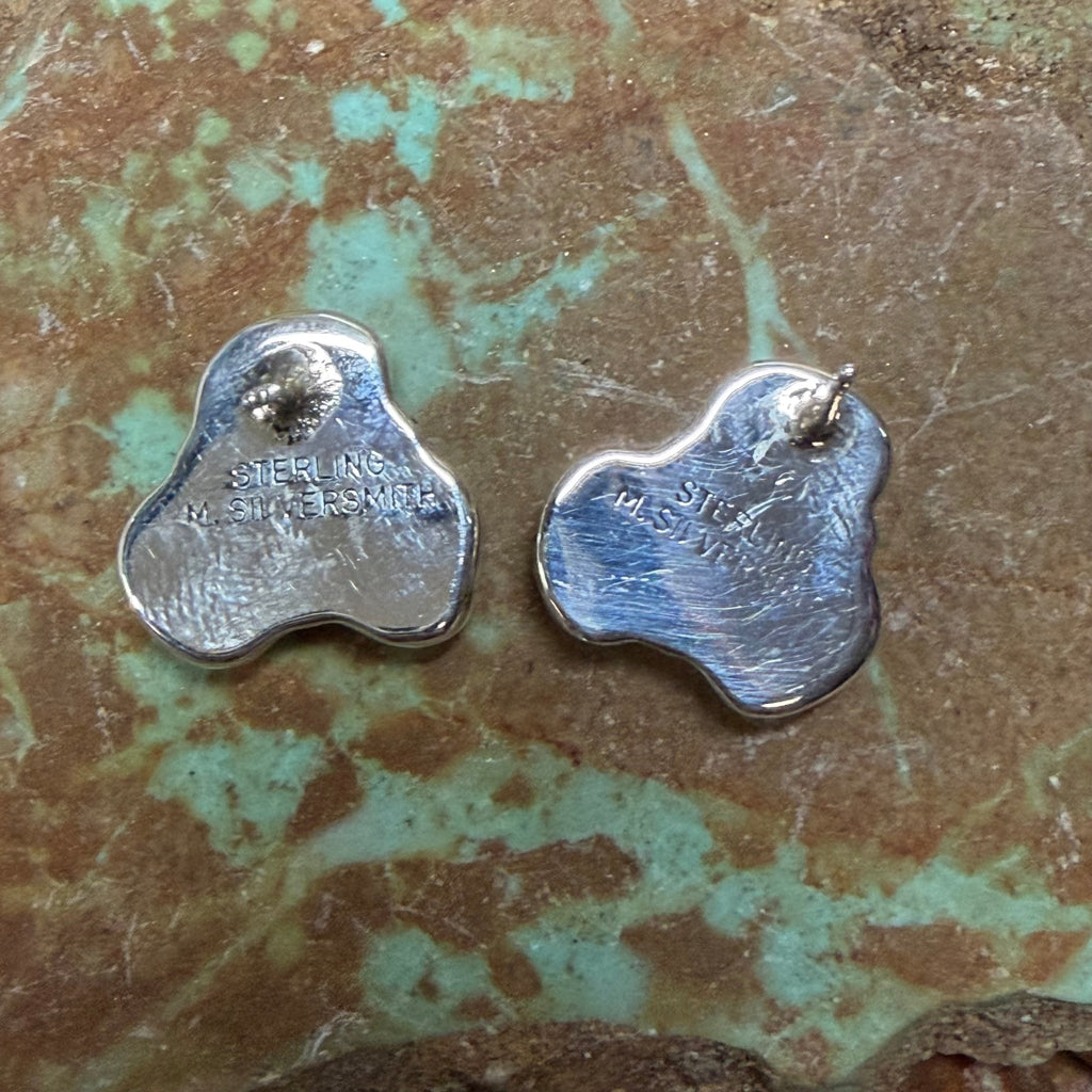 3 Stone Turquoise Post Sterling Silver Earring - Country Lace Boutique