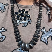 30 inch Graduated Navajo Pearl Disc Sterling Silver Necklace - Country Lace Boutique