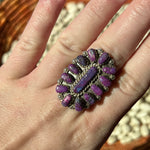 Purple Mohave Oval Cluster Genuine Ring